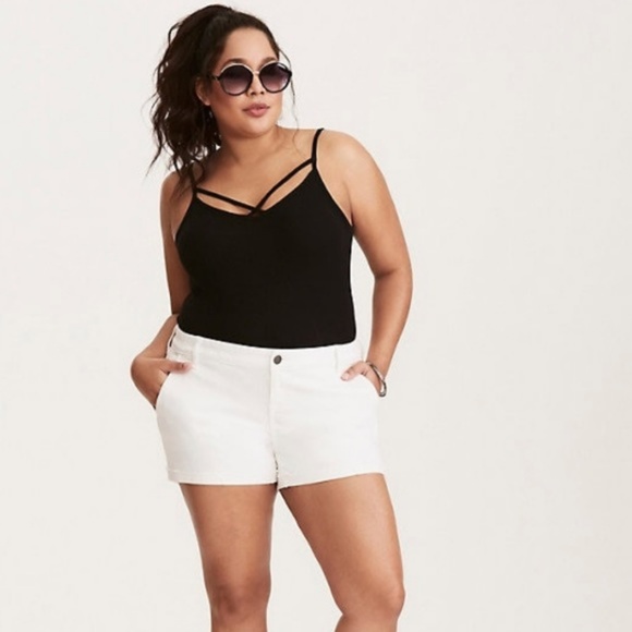 torrid Tops - Torrid 5x Black Strappy Lattice Foxy Cami